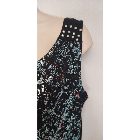 Adiktd Asymmetric Hem Mini Multicolor Black Dress Size Large - Picture 6 of 7